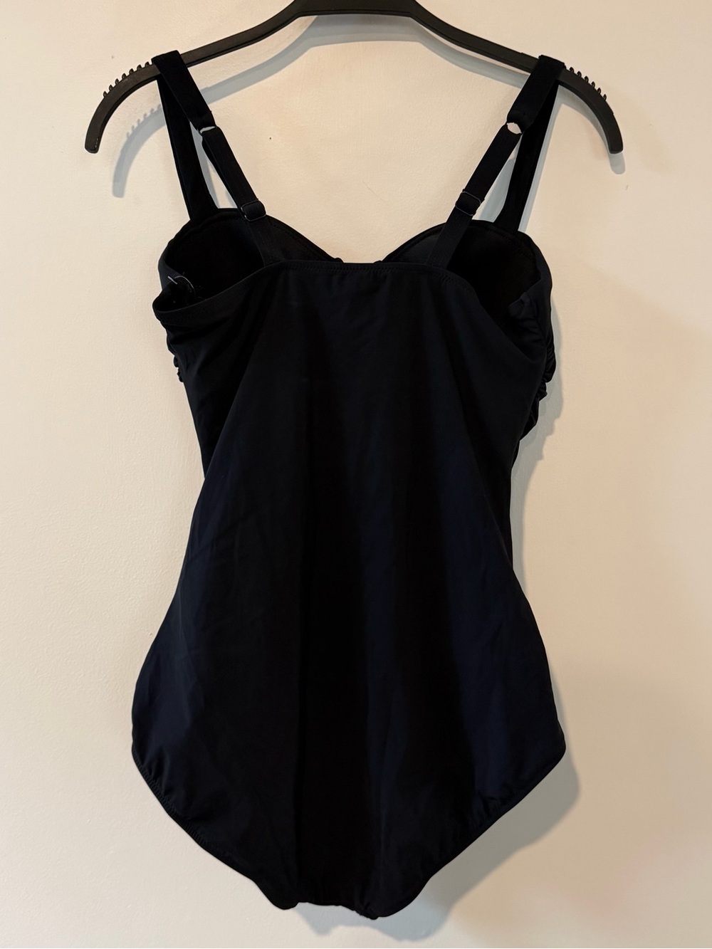 NWT Profile By Gottex Black Ruched One-Piece Swimsuit with built in bra Size 12D - Picture 3 of 6